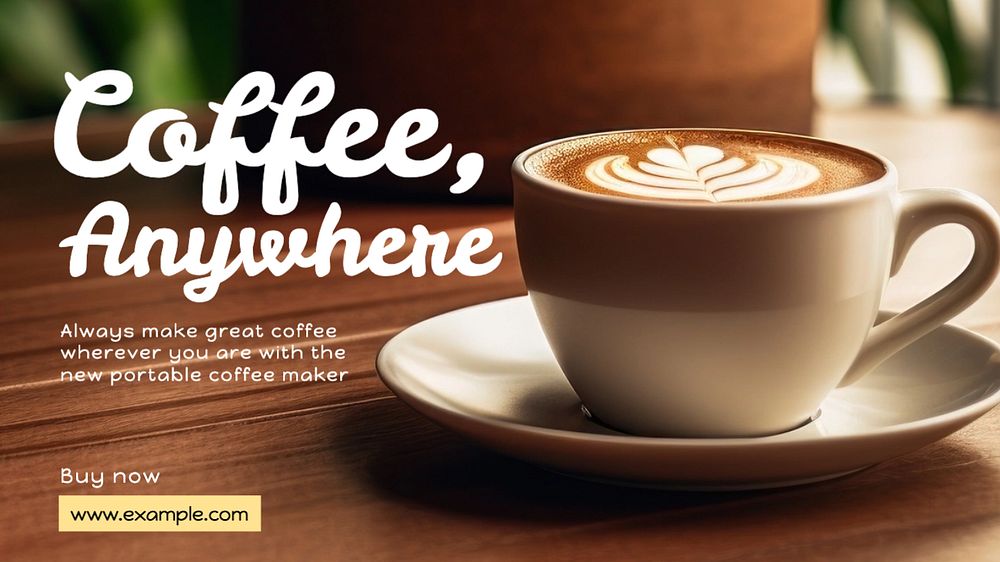 Coffee, anywhere blog banner template, editable text