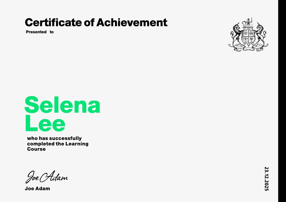 Certificate of achievement template, editable design