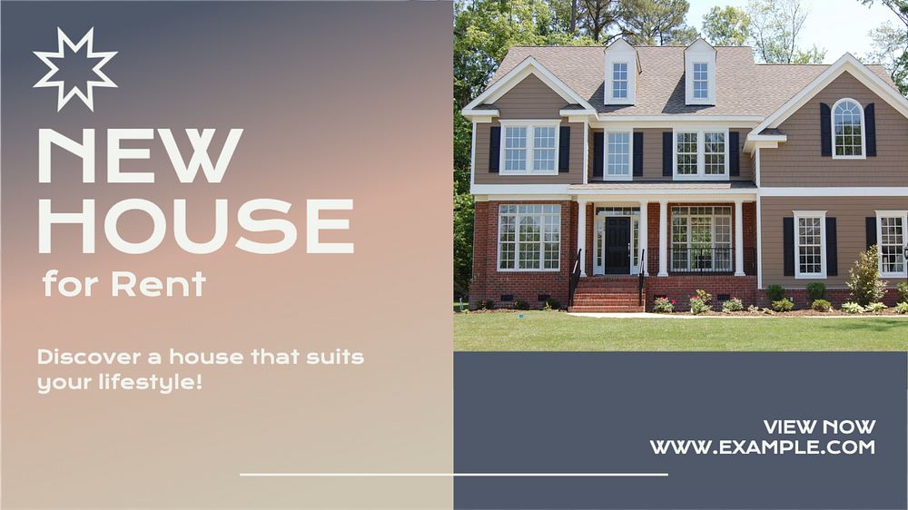 New house  blog banner template, editable text