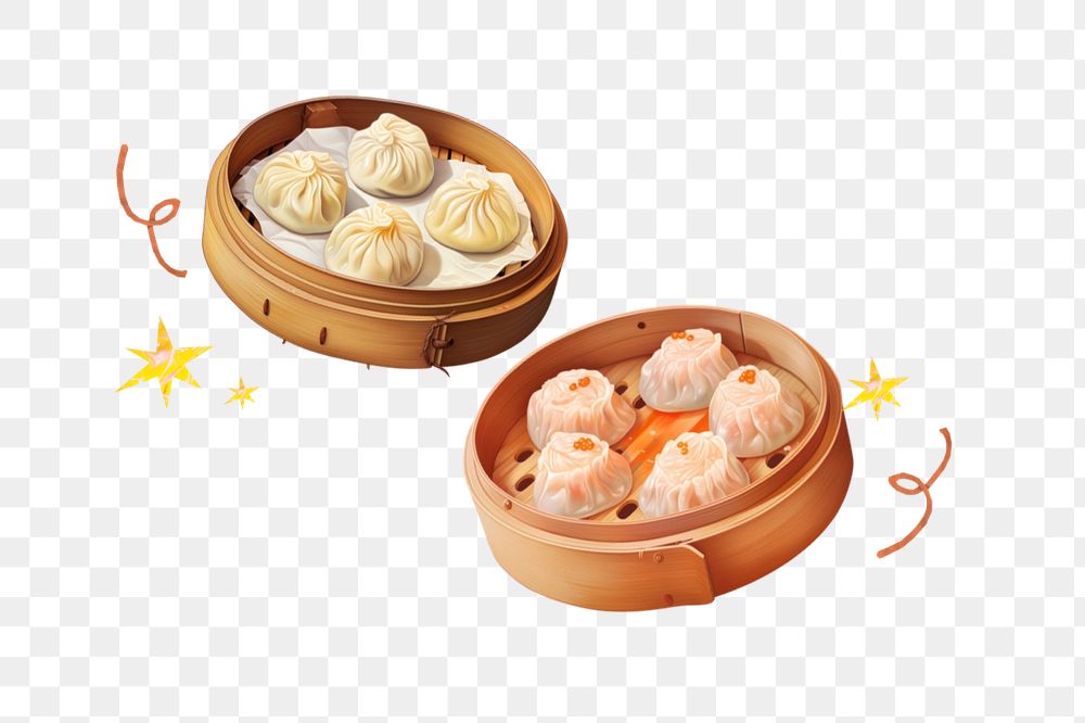 Editable Chinese xiaolongbao png element, food digital art