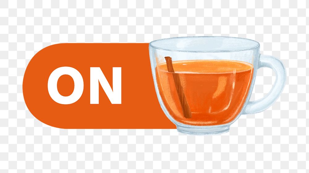 Hot tea slide icon png, editable design