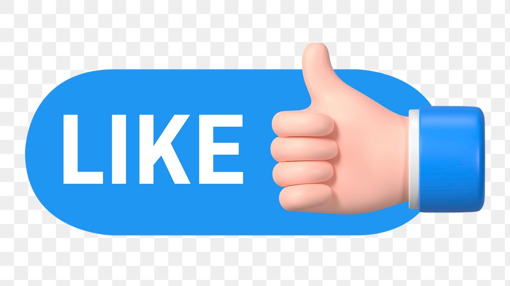 Thumbs up like icon png, editable design