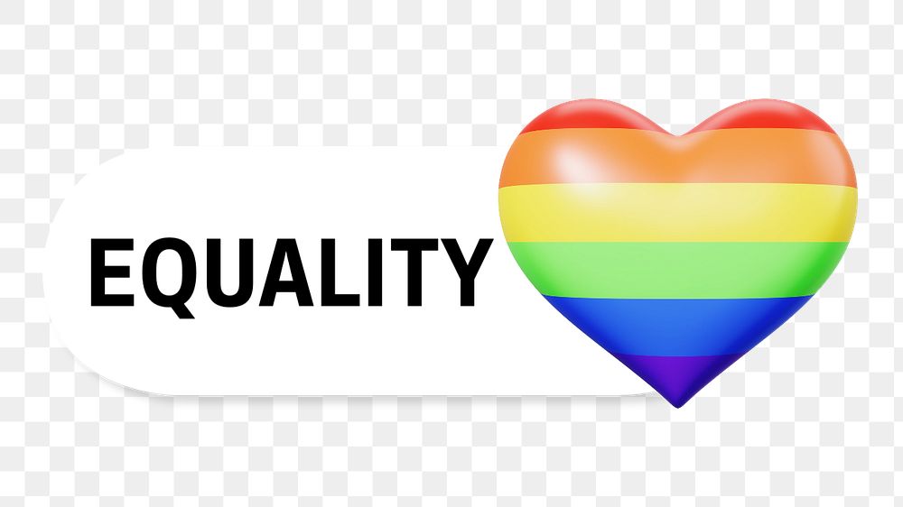 LGBTQ+ heart slide icon png, editable design