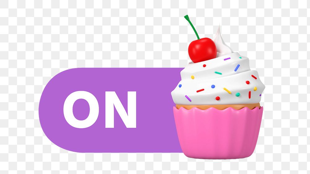 On cupcake icon png, editable design