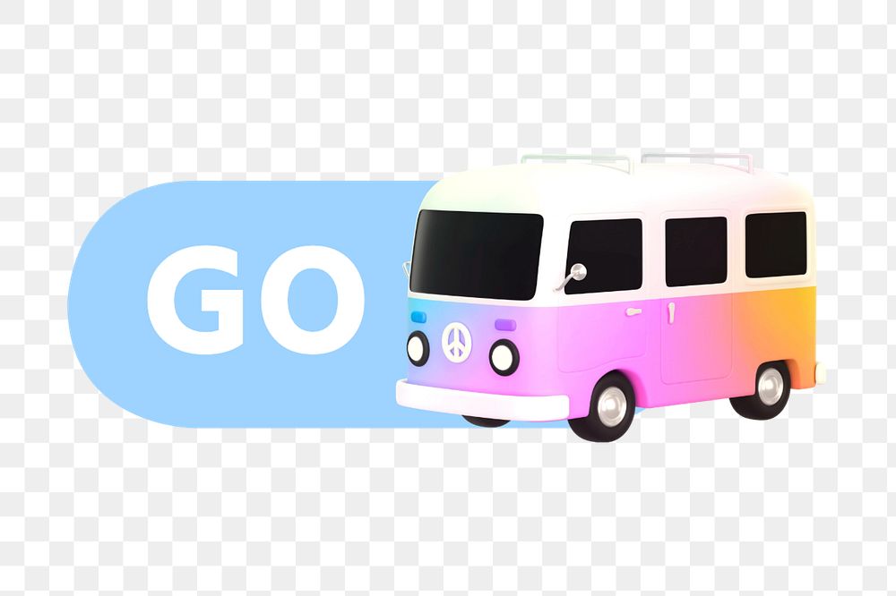 Go caravan travel icon png, editable design