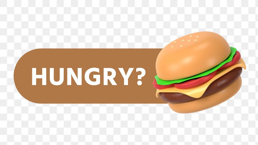 Hungry hamburger icon png, editable design