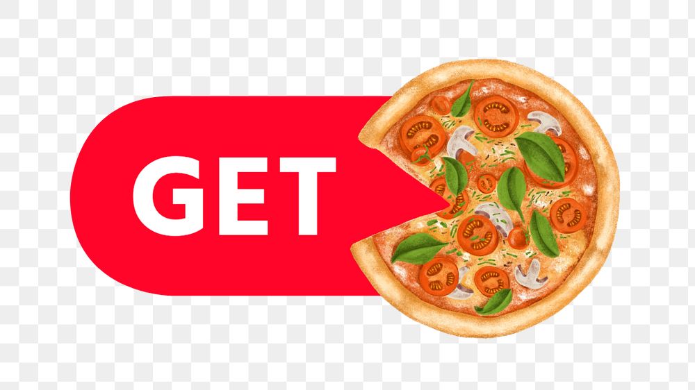 Get pizza icon png, editable design