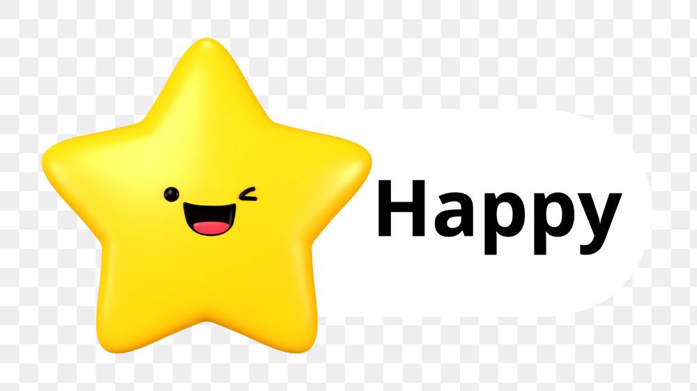 Happy star icon png, editable design