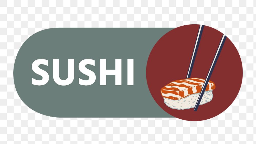 Sushi food icon png, editable design