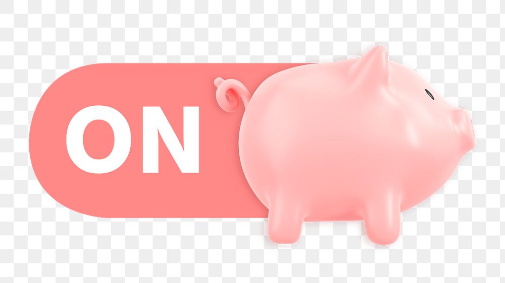 On piggy bank icon png, editable design