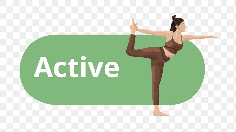 Active yoga woman icon png, editable design