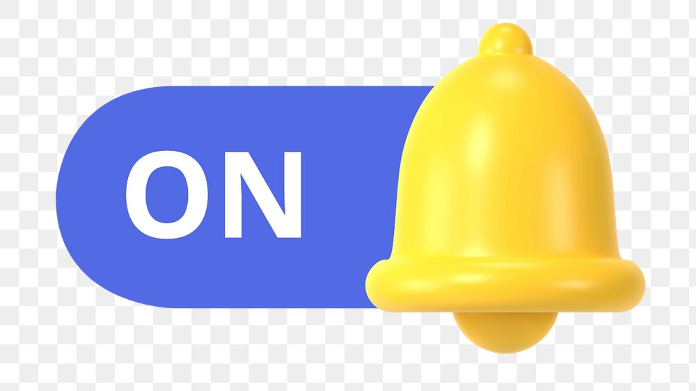 On notification bell icon png, editable design