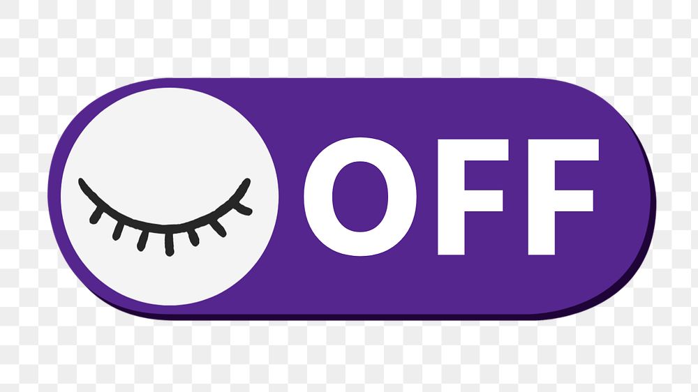 Off closed eye icon png, editable design