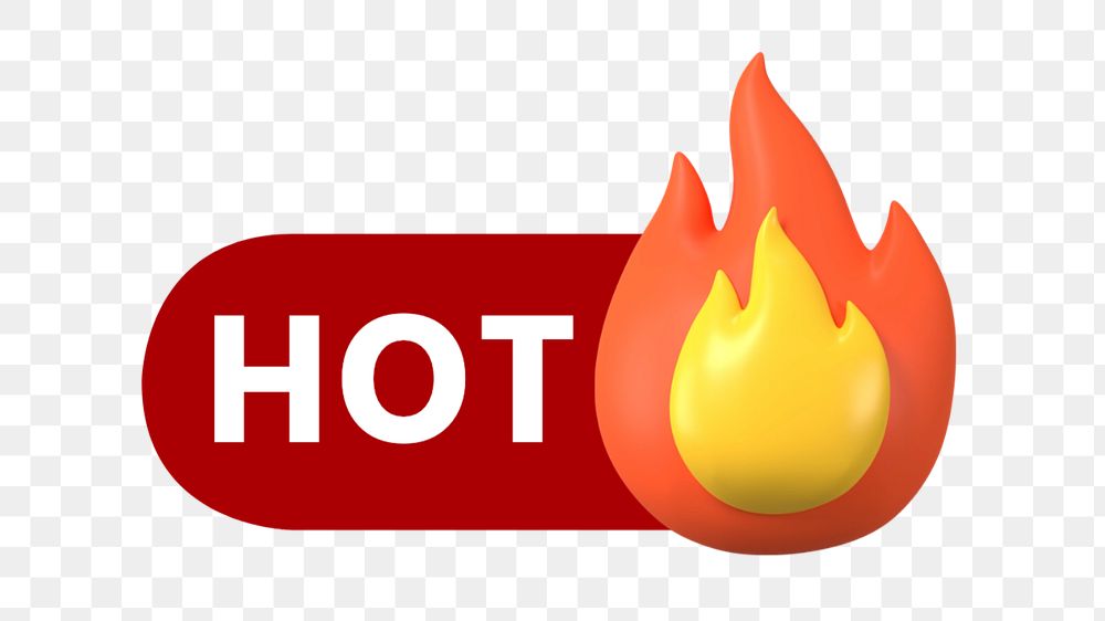 Hot flame 3D icon png, editable design