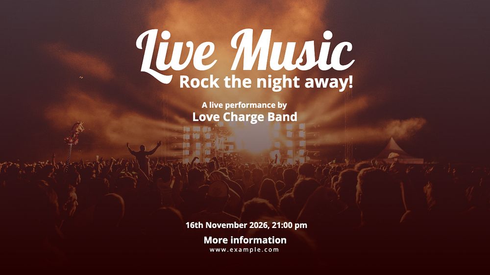 Live music blog banner template, editable text