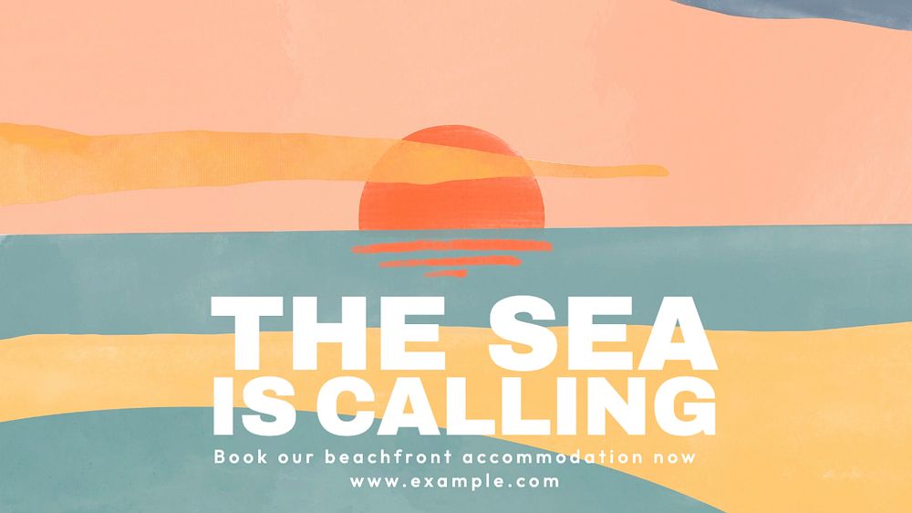 Sea is calling blog banner template, editable text