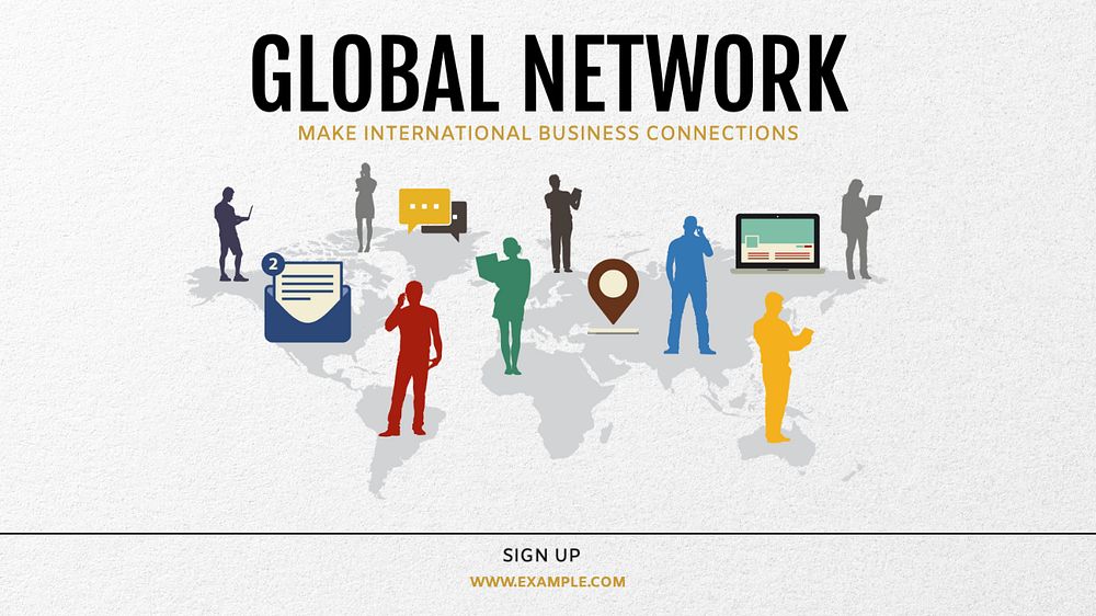 Global network blog banner template, editable text