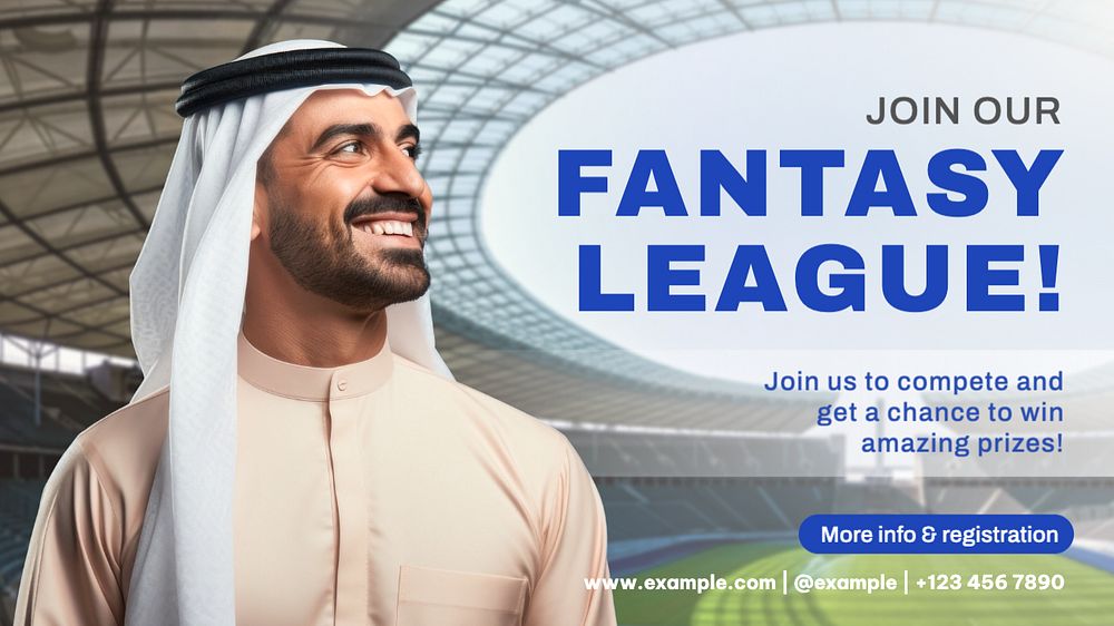 Join our league blog banner template, editable text