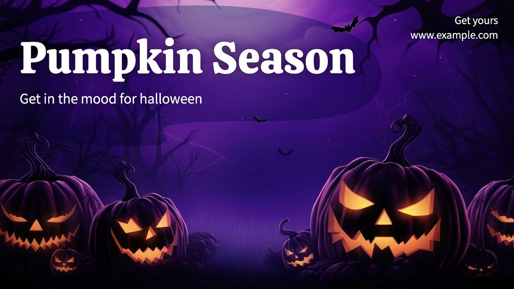 Pumpkin season blog banner template, editable text