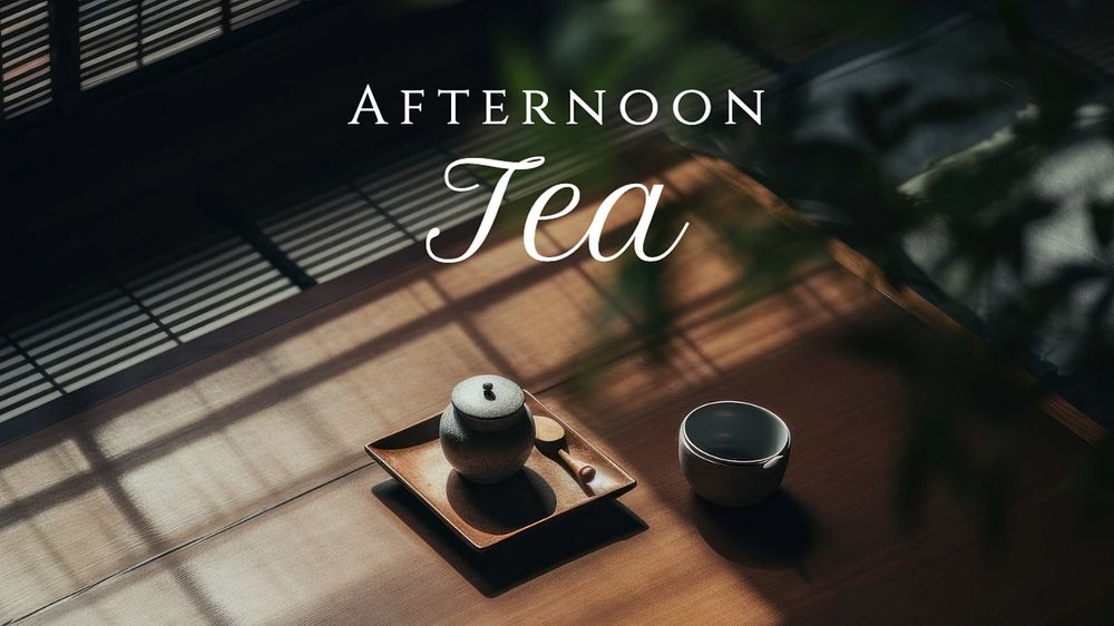 Afternoon tea blog banner template, editable text