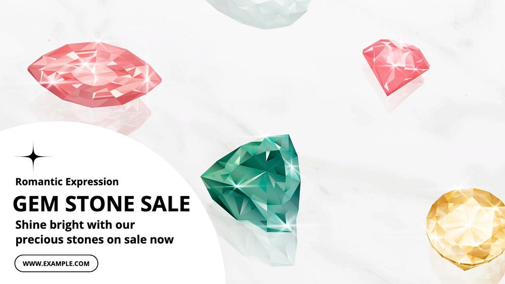 Gem stone blog banner template, editable text