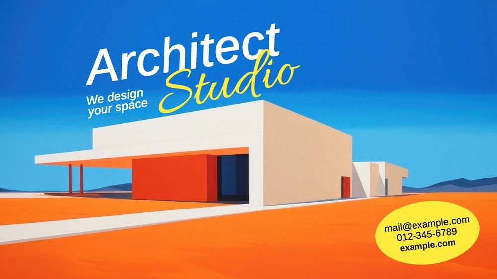 Architect studio blog banner template, editable text