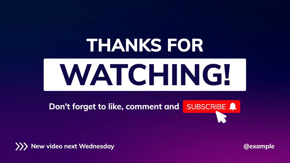 Thanks for watching Youtube cover template, editable design