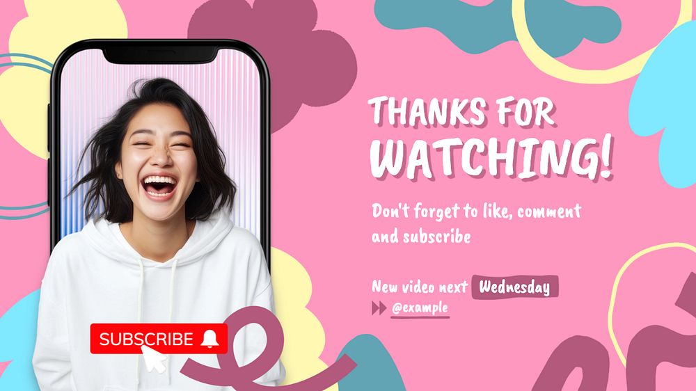 Thanks for watching Youtube cover template, editable design