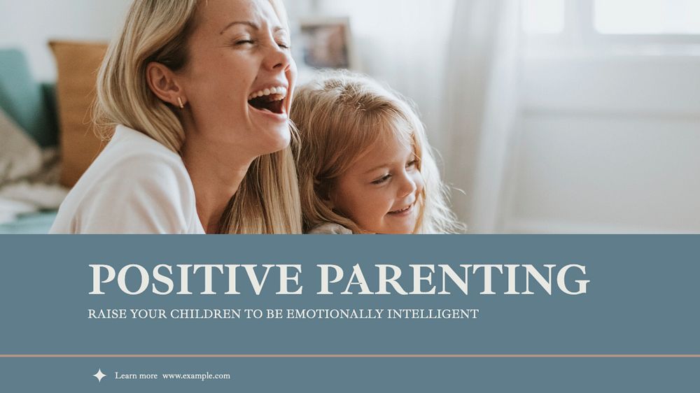 Positive parenting blog banner template, editable text