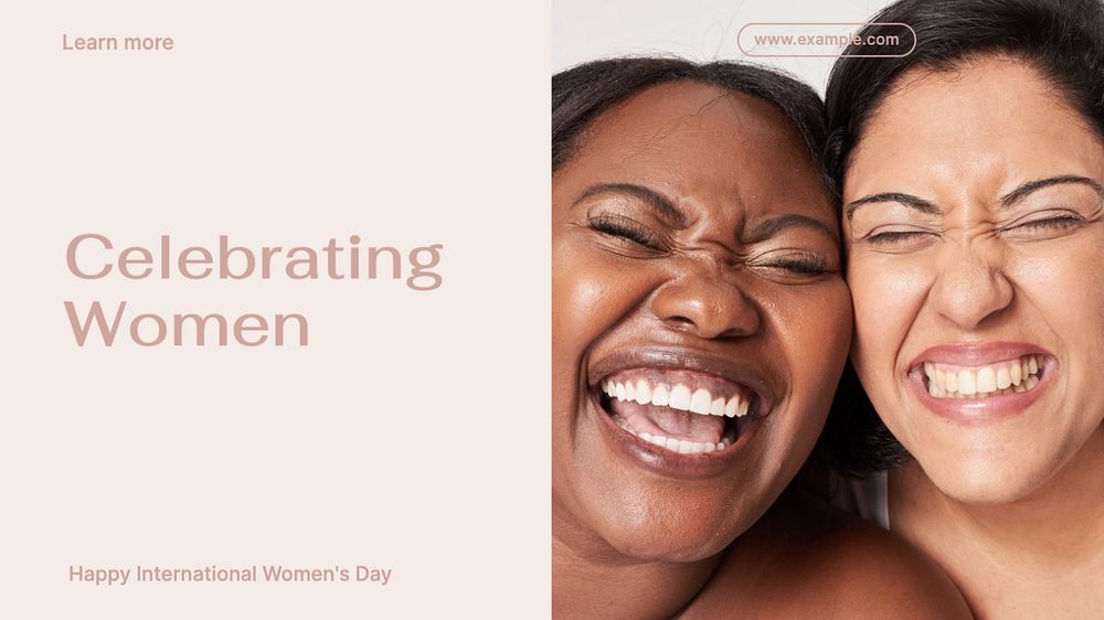 Celebrating women blog banner template, editable text