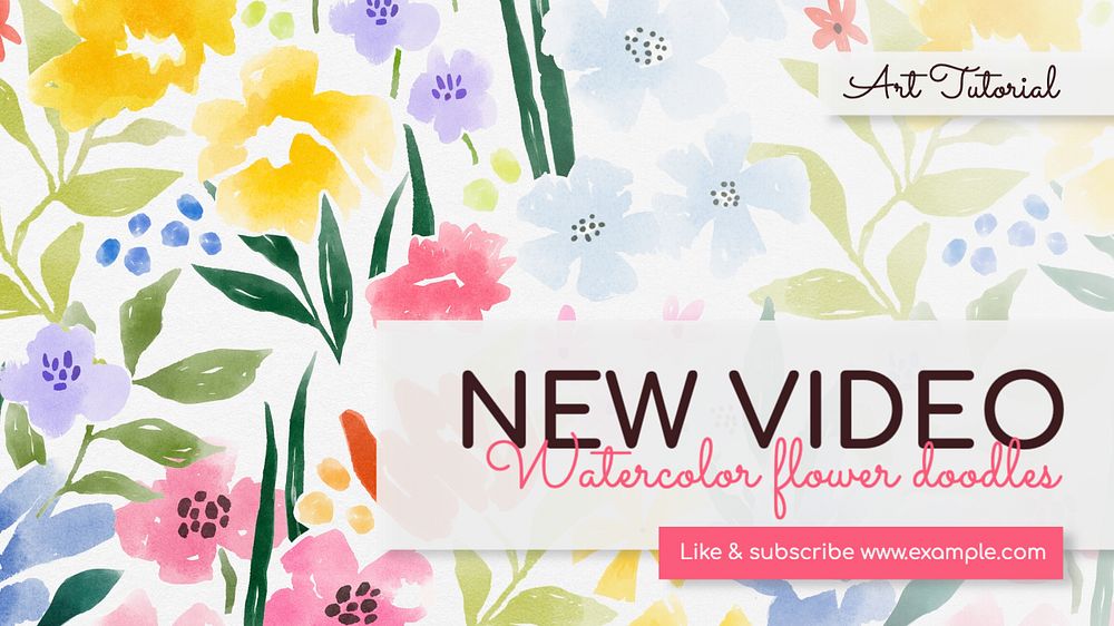 New video Youtube cover template, editable design