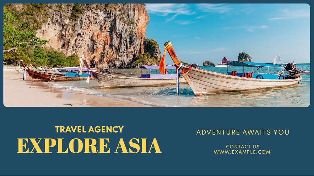 Explore Asia blog banner template, editable text