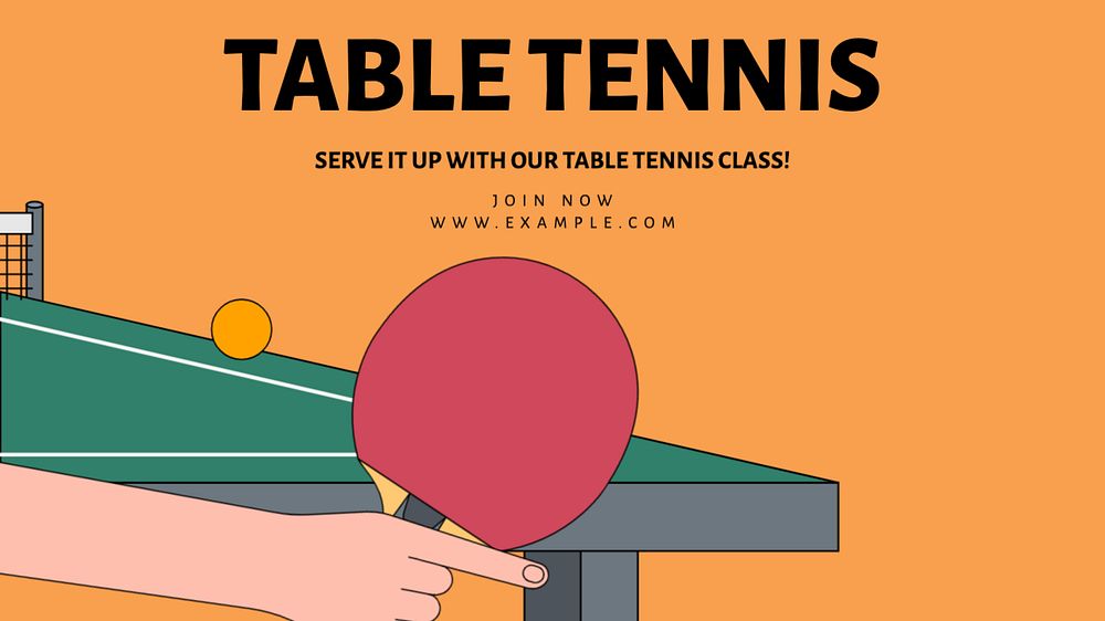 Table tennis blog banner template, editable text