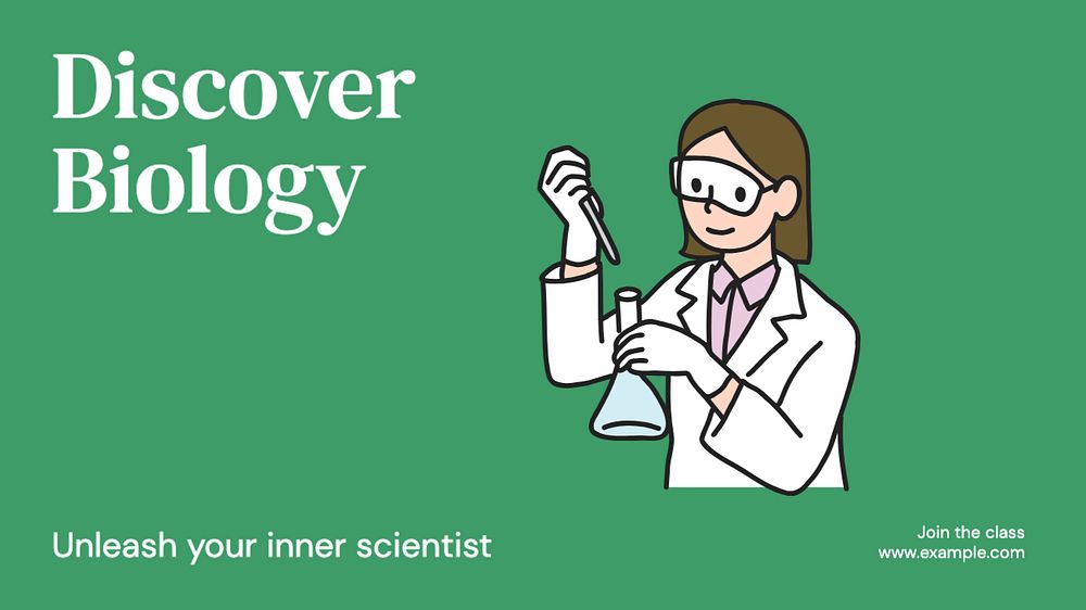 Biology class blog banner template, editable text