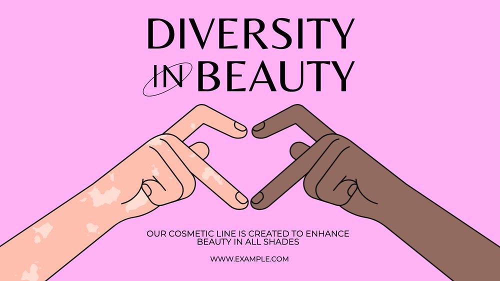 Diversity in beauty blog banner template, editable text