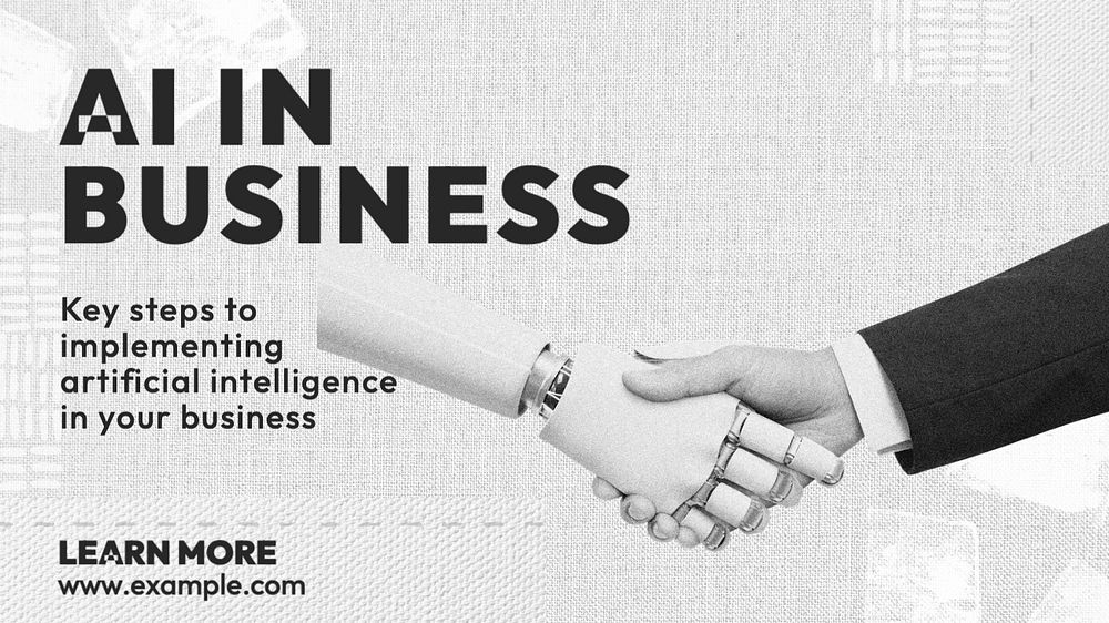 AI in business blog banner template, editable text