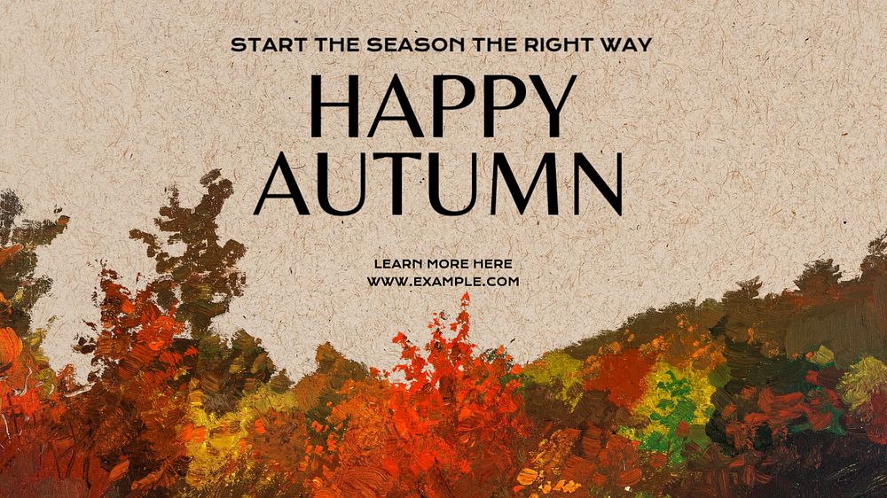 Happy autumn blog banner template, editable text