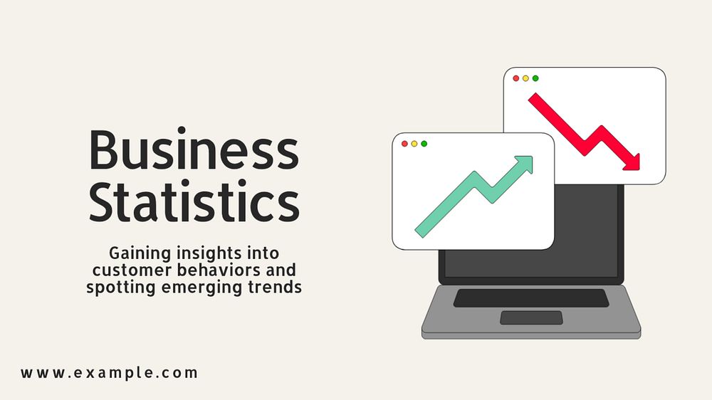 Business statistics blog banner template, editable text