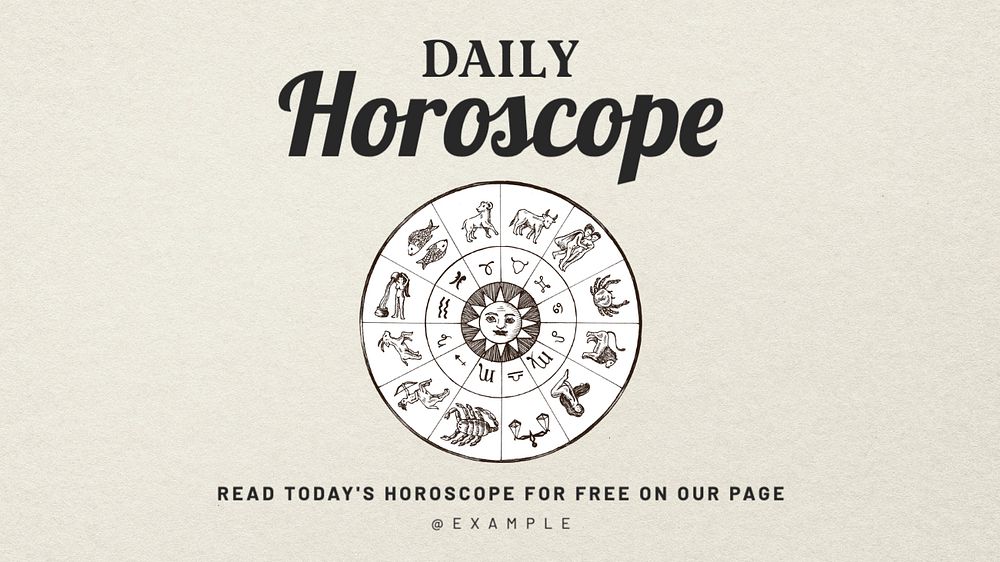 Daily horoscope blog banner template, editable text