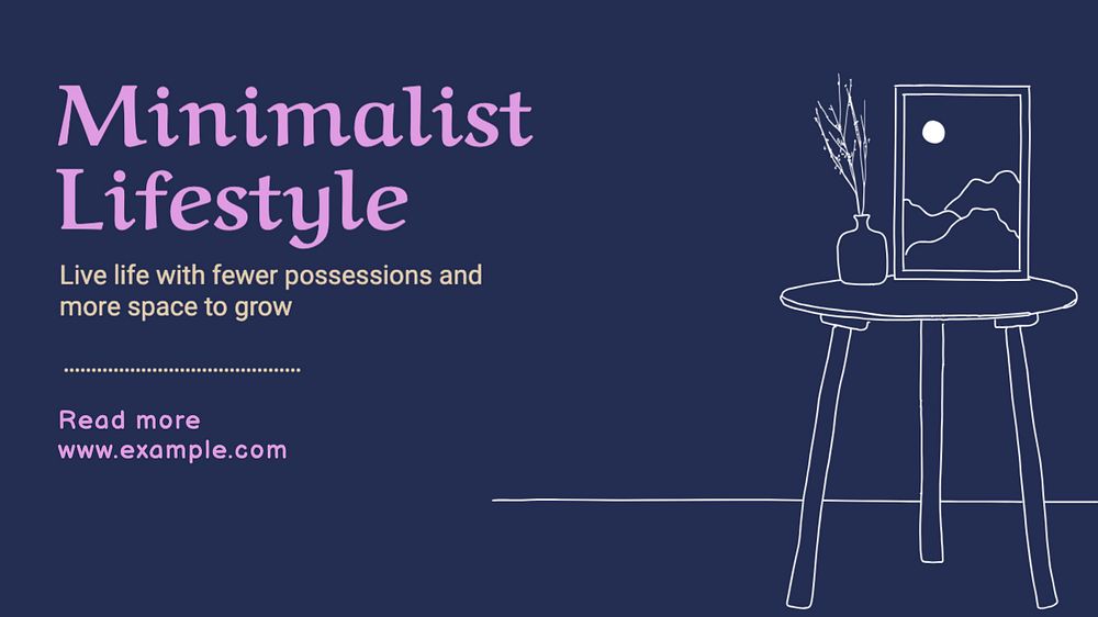 Minimalist lifestyle blog banner template, editable text