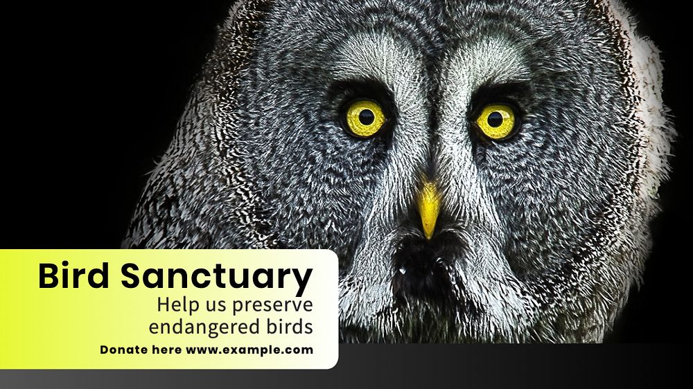 Bird sanctuary blog banner template, editable text