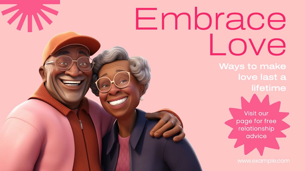 Embrace love blog banner template, editable text