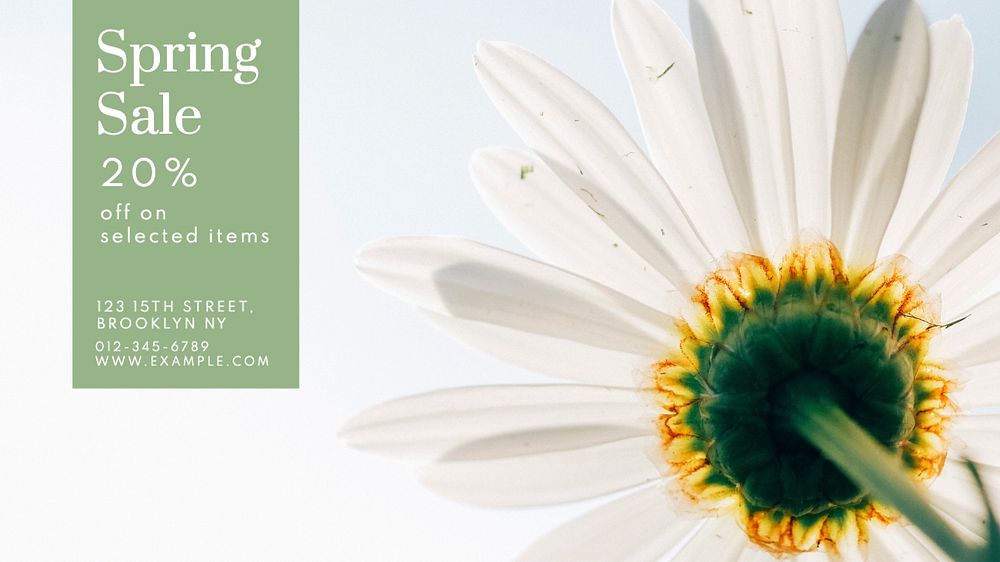 Spring sale blog banner template, editable text