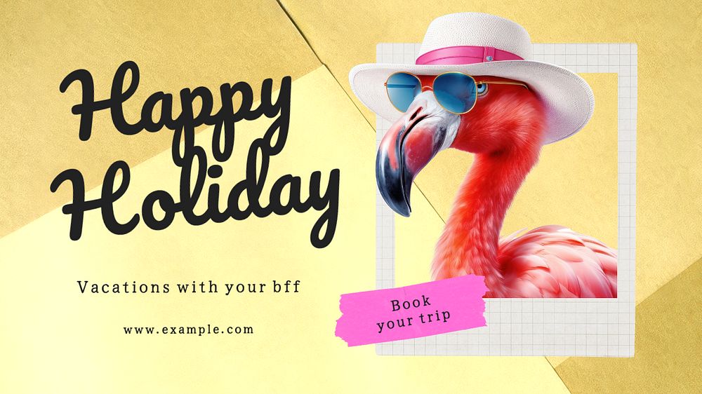 Happy Holiday blog banner template, editable text