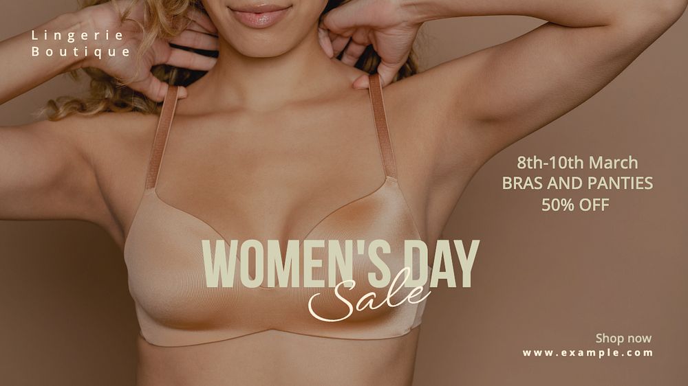 Women's day sale blog banner template, editable text