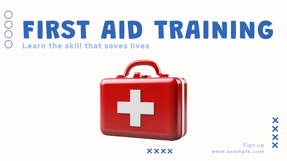 First aid training blog banner template, editable text