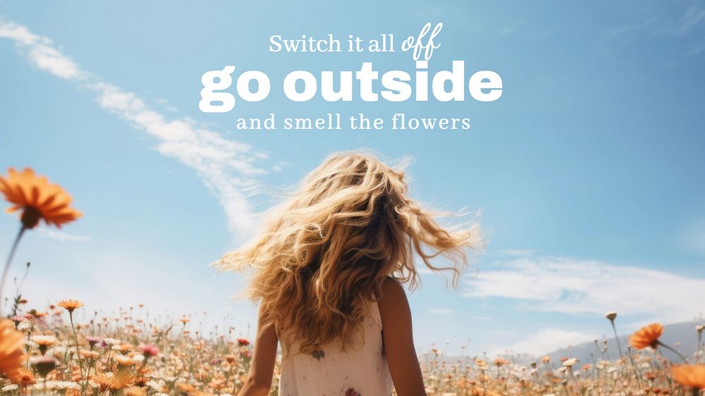 Switch off go out blog banner template, editable text