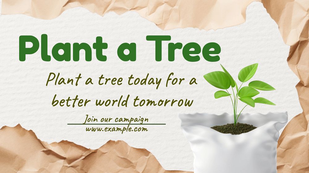 Plant a tree blog banner template, editable text