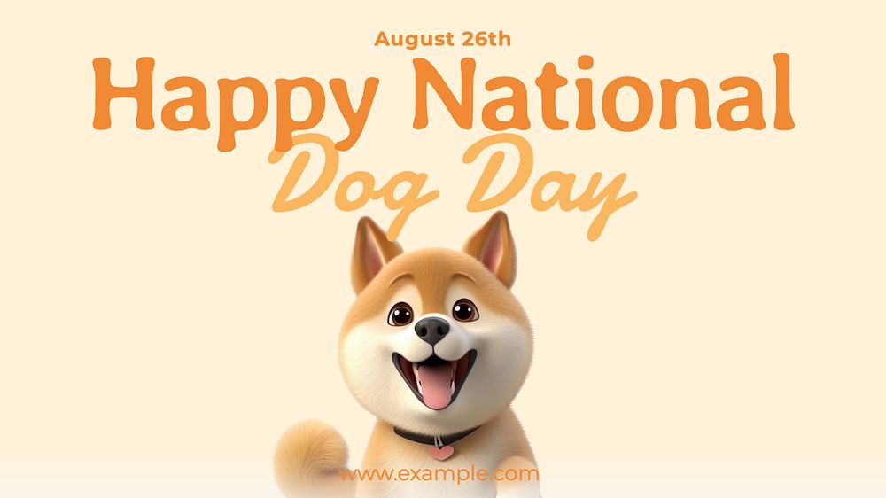 Dog day blog banner template, editable text