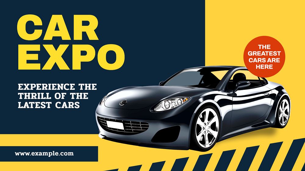 Car expo blog banner template, editable text